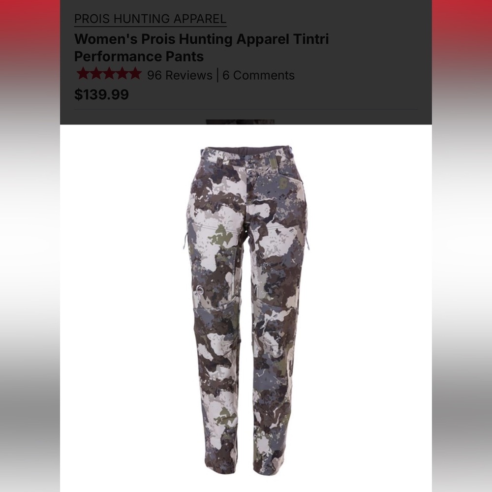 NWT Women's Prois Hunting Apparel Tintri Performance Pants size Small 2-4 reg